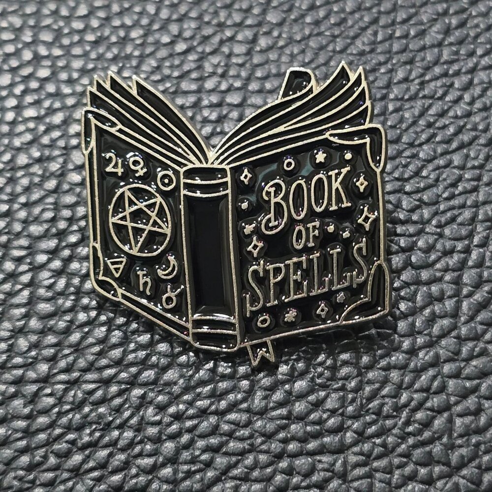 Killstar ✦ Book Of Spells Enamel Pin ✦ Occult Witchy Grimoire Graphic OS
